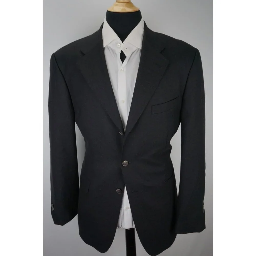 Unbranded Ermenegildo Zegna Cloth Solid Charcoal Gray Wool Sport Coat Jacket 46